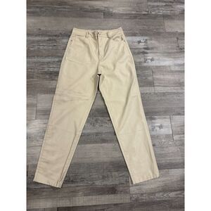 NWOT Women's Zara Cream Leather Pants
